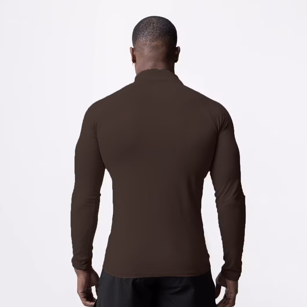 Men&prime;s Performance Active Sports Shirts Quarter Zip Long Sleevbodybuilding Running Tops Outdoor Shirt Winter Fleece Lined Thermal Pullover
