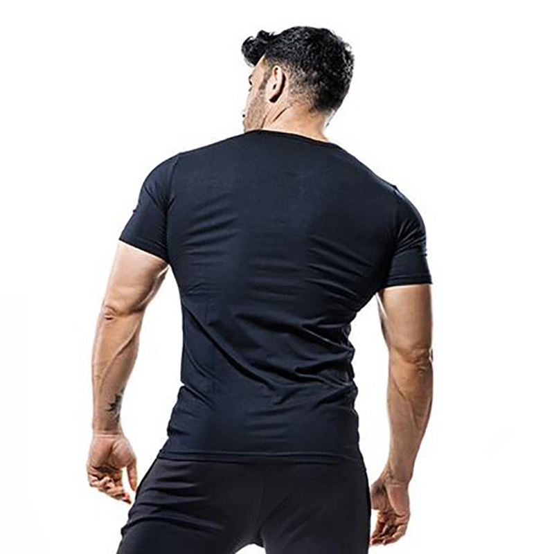 Custom Print Blank Plain V Neck Activewear Cotton Gym Sport T-Shirt for Men