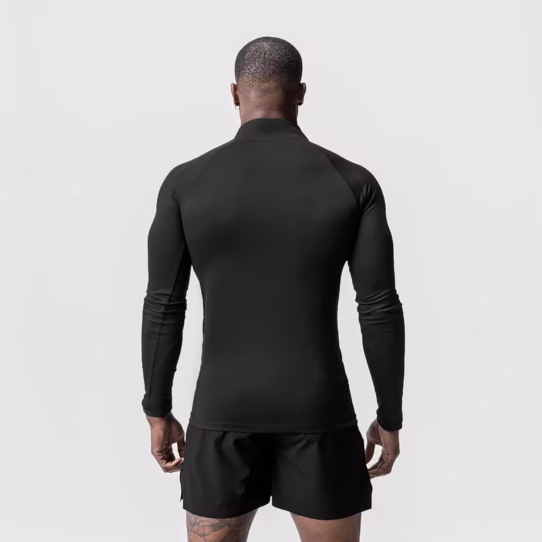 Men&prime;s Performance Active Sports Shirts Quarter Zip Long Sleevbodybuilding Running Tops Outdoor Shirt Winter Fleece Lined Thermal Pullover