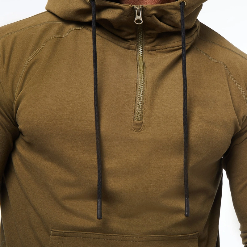 Mens High Quality Drawstring Slim Fit Zippered Sweatshirt