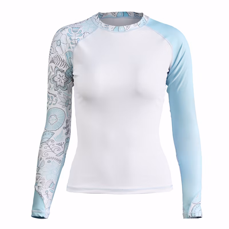 High Quality Ladies Sublimation Printed Upf 50+ Sun Protection Quick Dry Long Sleeve Athletic Fishing Shirt