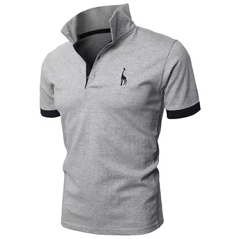 Custom Design Your Own Logo Embroidered Deer Polo Shirts Quick Dry Man Golf Polo T-Shirt Shirts