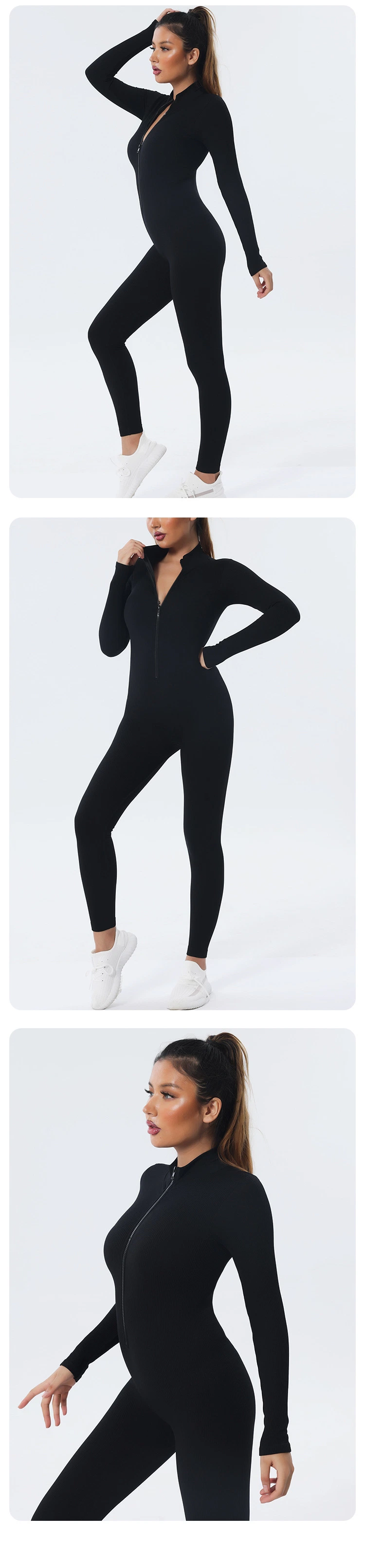 Autumn and Winter Women Quick-Drying Seamless Yoga Wear Long-Sleeved Sports Suit Dance Tight-Fitting Yoga Fitness Suit