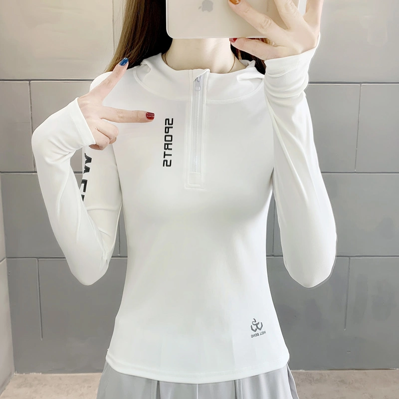 Women&prime;s Tight Yoga Hoodie Outdoor Running Long Sleeve