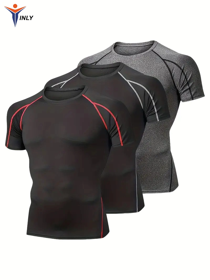 2024 Custom Workout Athletic 5% off Gym Compression Fashion Fitness Shirt Polyester Quick Dry Fitted Long Sleeves Shirts for Men