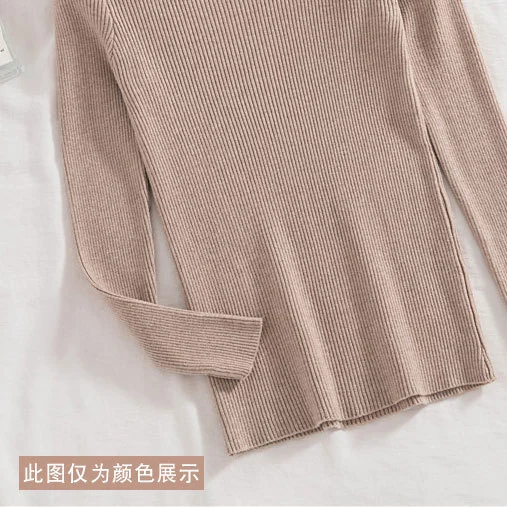 Autumn Winter Slim Black Pullover Sweater Female Tight Knit Sweater