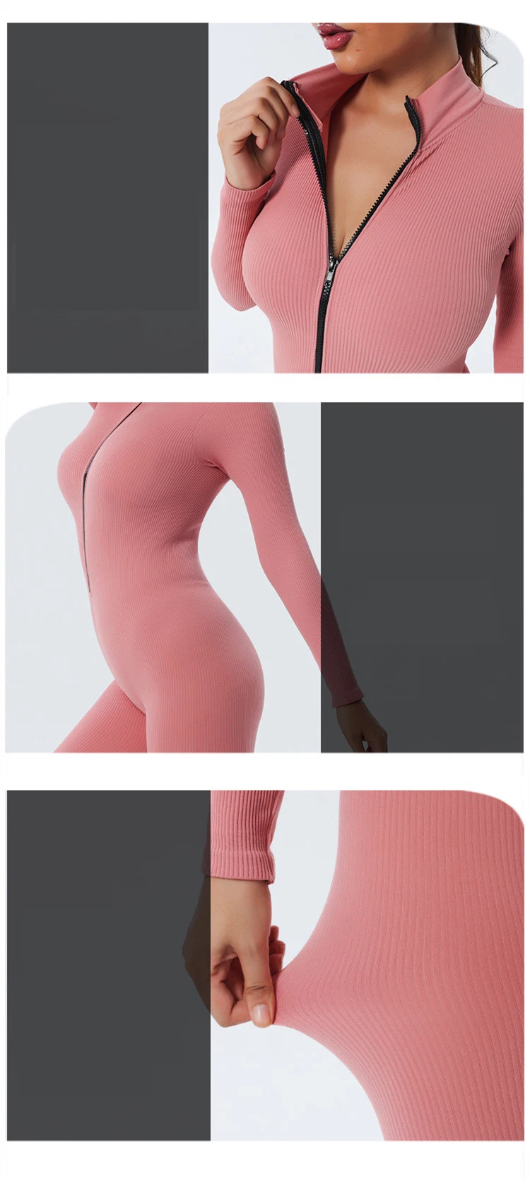 Autumn and Winter Women Quick-Drying Seamless Yoga Wear Long-Sleeved Sports Suit Dance Tight-Fitting Yoga Fitness Suit