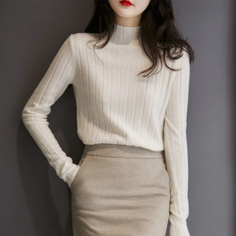 Winter New Comfortable Pullover Base Sweater Japanese Soft Waxy 100 Take Half High Collar Wool Knit