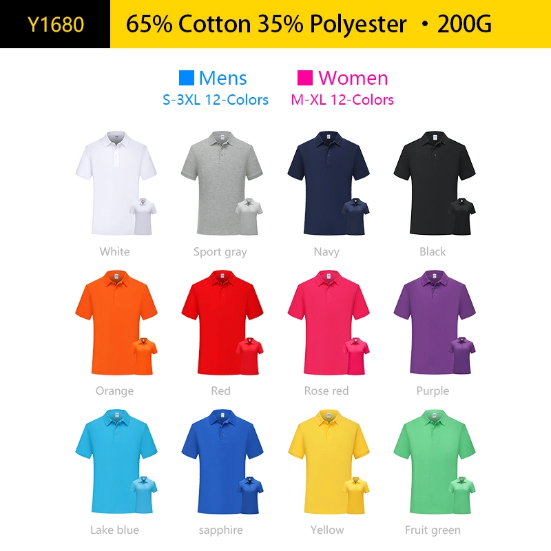 Promotional 2023 Fashion Polo 100% Cotton Graphic Woman Custom Embroidered Logo T Shirt Men Polo Shirt