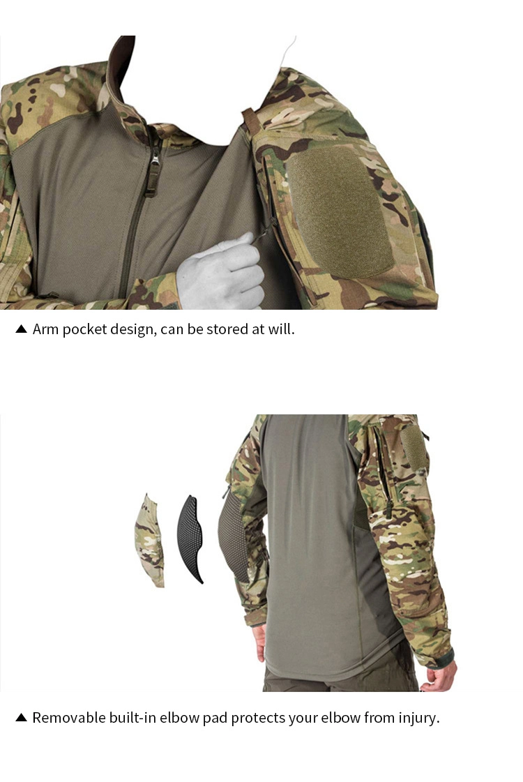 Sabado Outdoor Men Breathable Customized Camouflage Tactical Uniform Hunting Wear Clothing Long-Sleeved Tactico Shirt