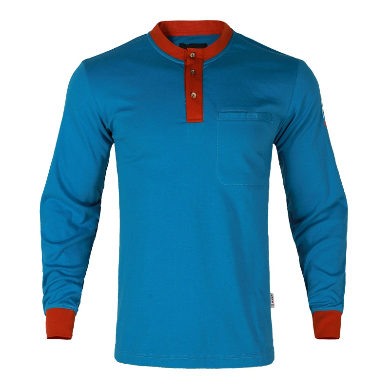 Fr Workwear Fire Retardant Long Sleeve Mechanic Henley Work Shirt