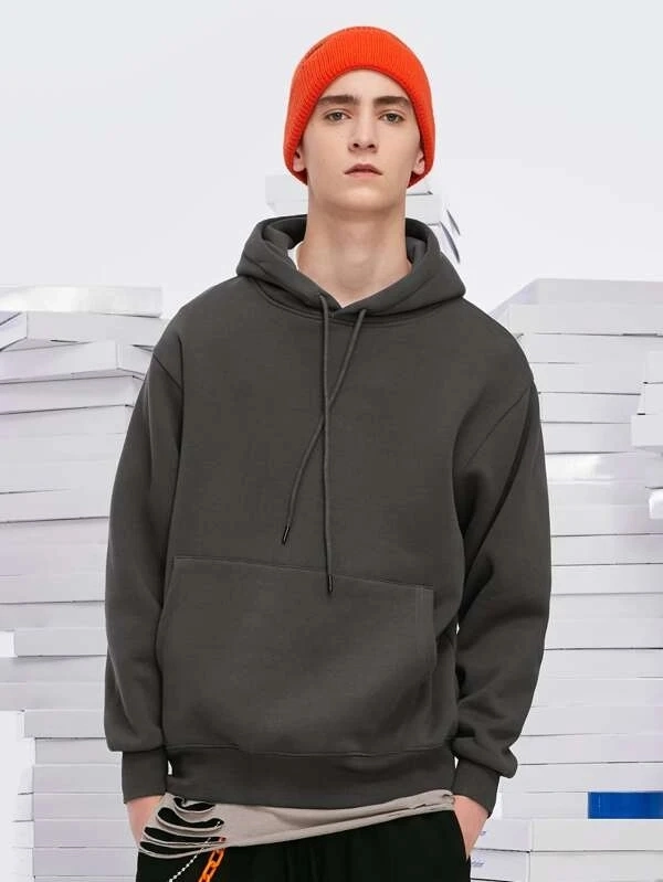 China Factory Blank Clothes Unisex Hoodies Men Kangaroo Pocket Thermal Drawstring Hoodie Long Sleeve Pullover Hoodies Tops Custom Hoodie