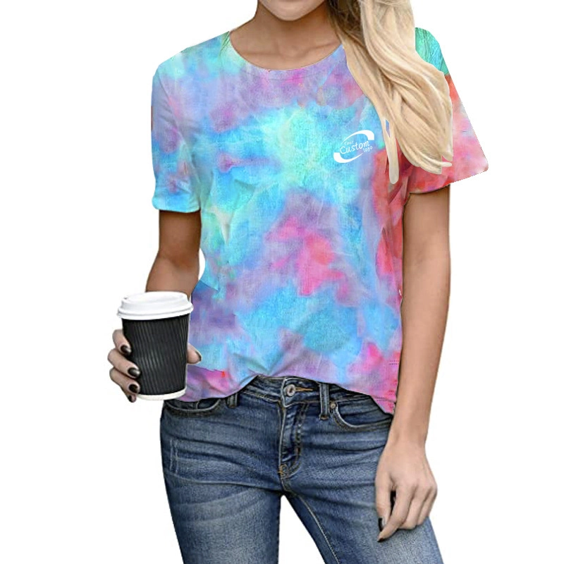 Fashion Clothing Tshirt Your Own Brand Unisex Tie Dye Printed T Shirt Men Tye Die T-Shirts Women Tee Shirt