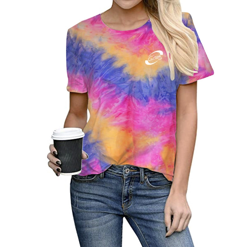 Fashion Clothing Tshirt Your Own Brand Unisex Tie Dye Printed T Shirt Men Tye Die T-Shirts Women Tee Shirt