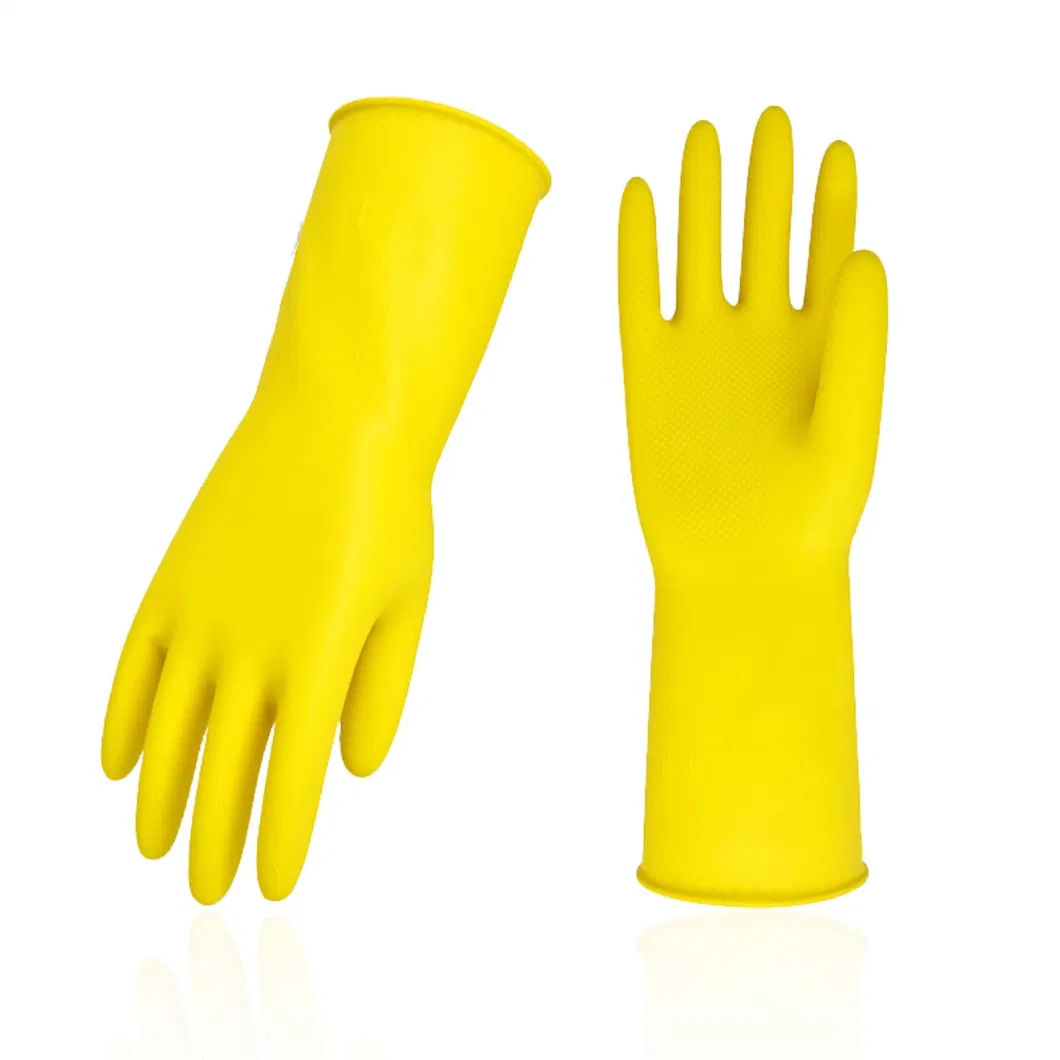 Reusable Household Gloves Rubber Dishwashing Gloves Extra Thickness Long Sleeves Kitchen Cleaning Working Painting Gardening