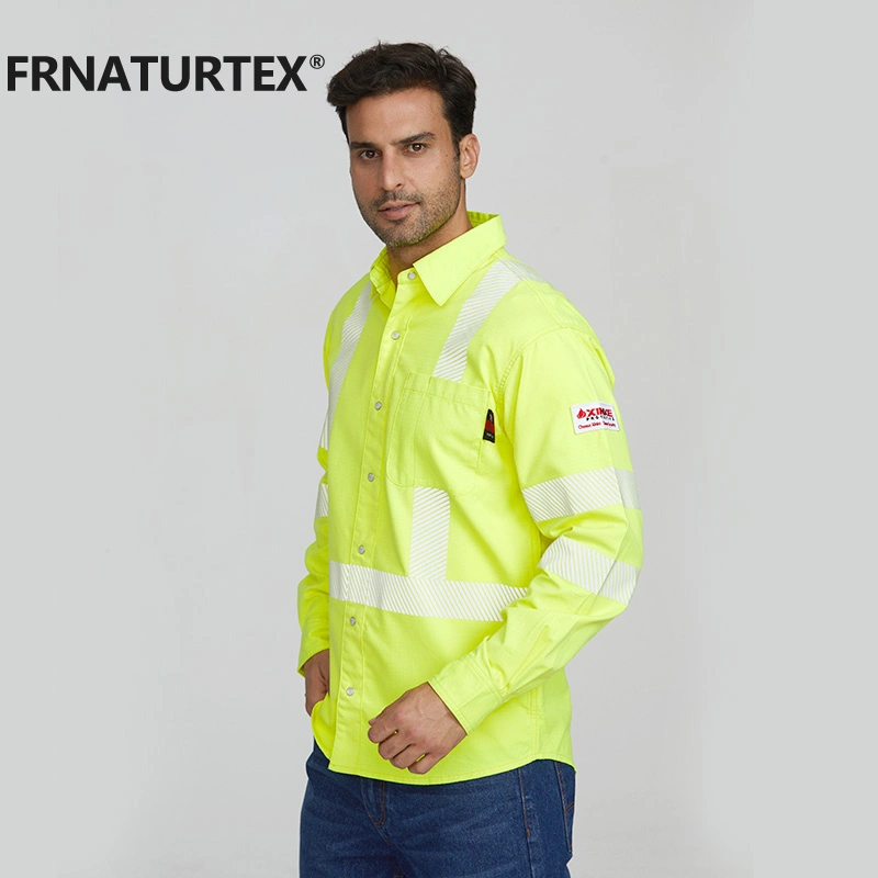 High Visibility Shirts Hi Vis Workwear Flame Resistant Long Sleeve Safety Shirt