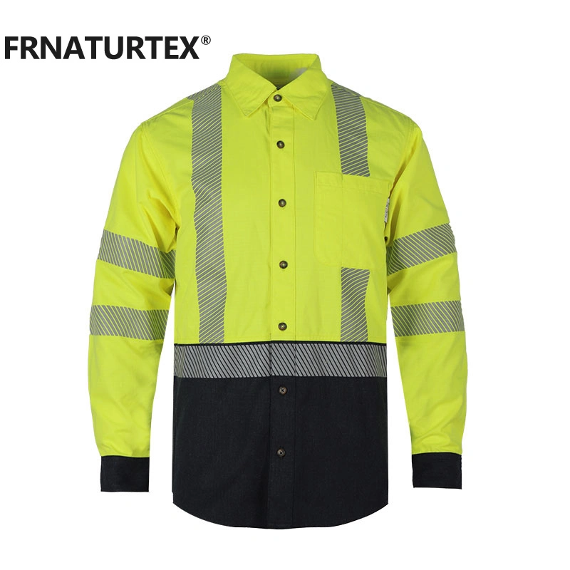 High Visibility Shirts Hi Vis Workwear Flame Resistant Long Sleeve Safety Shirt