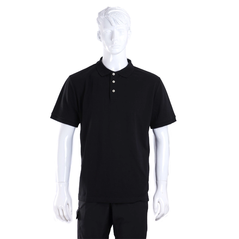 Customized Pique Black Cotton Men&prime; S Polo Shirt