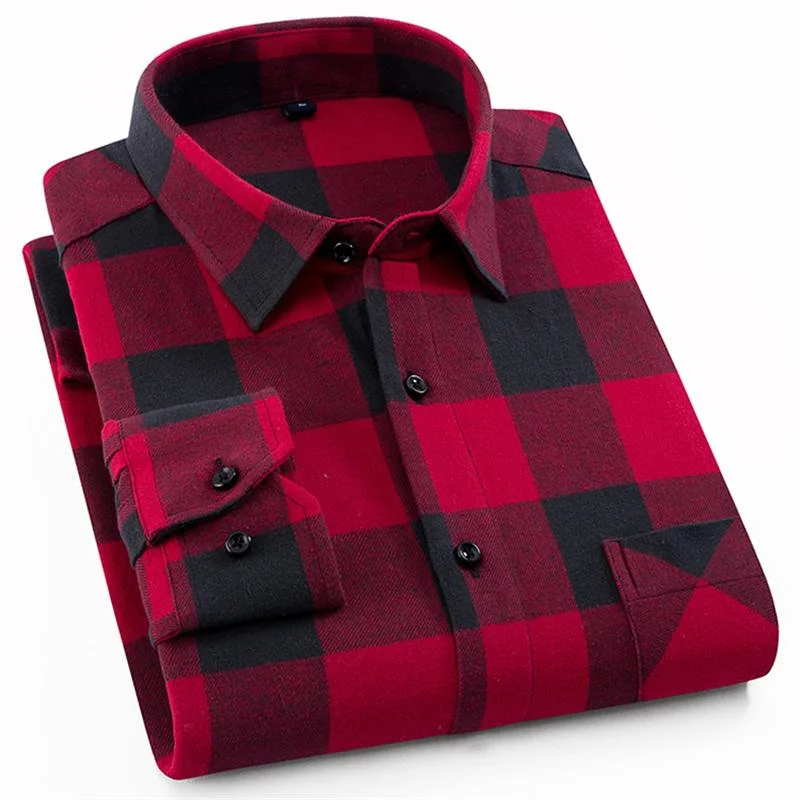 Shirt Factory Custom 100% Cotton Long Sleeve Wholesale Plaid Flannel Shirt Men