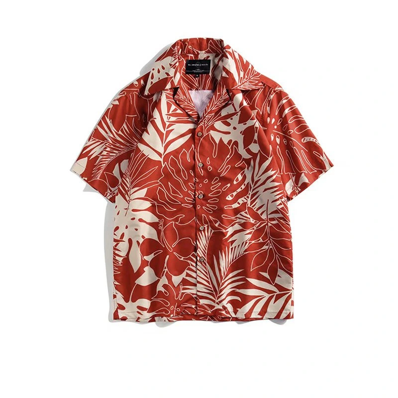 Latest Hawaii Summer Beach Print Aloha Shirts Designs Slim Fit Floral Print Hawaii Shirt Custom Tie Dye Plain Gym Linen Short Sleeve Shirt