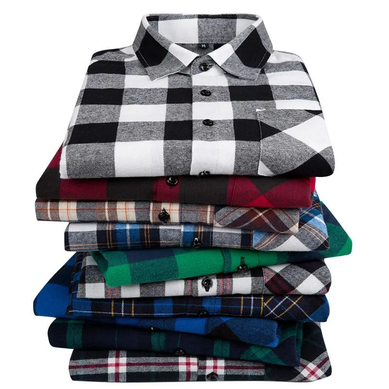 Shirt Factory Custom 100% Cotton Long Sleeve Wholesale Plaid Flannel Shirt Men