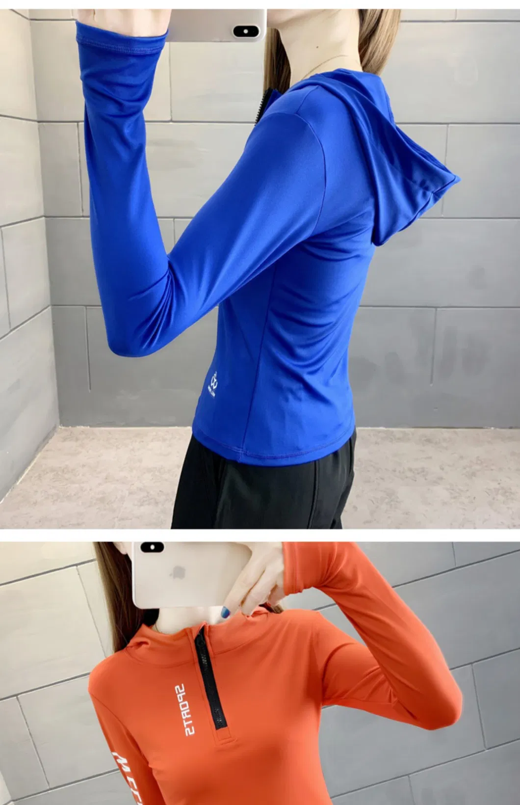 Women&prime;s Tight Yoga Hoodie Outdoor Running Long Sleeve