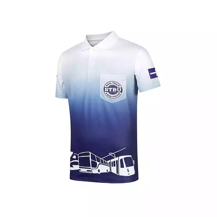 Custom High Quality Sublimation Golf Shirt Digital Full Print Sublimation Polo T Shirt