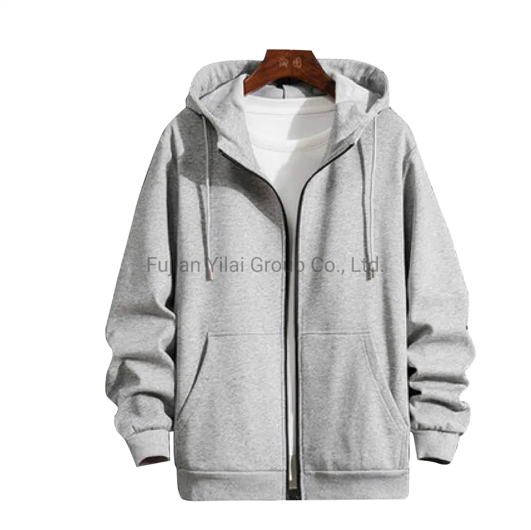 Hoodie Cardigan Winter Solid Color Coat Fleece Fashion Casual Knitted Shirts Men Hoodies