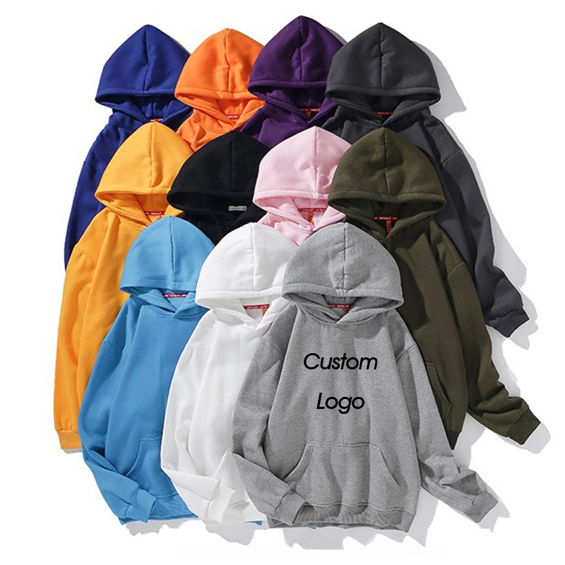 OEM Blank Men&prime; S Polyester Hoodies Custom Embroidery Graphic Logo Printed Streetwear Plain Pullover Cotton Hoodie for Men Knitted