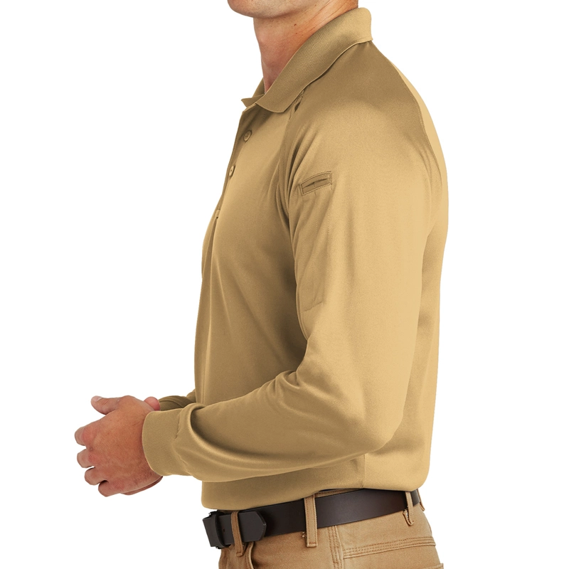 Custom Long Sleeves Logo Polyester Spandex Golf Polo Shirts