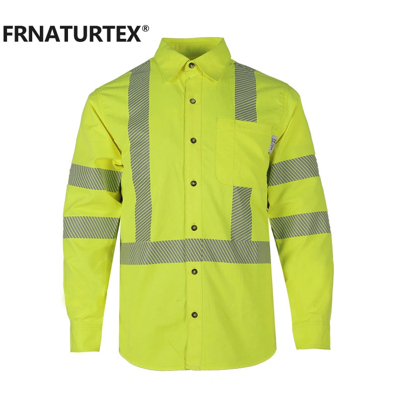 High Visibility Shirts Hi Vis Workwear Flame Resistant Long Sleeve Safety Shirt