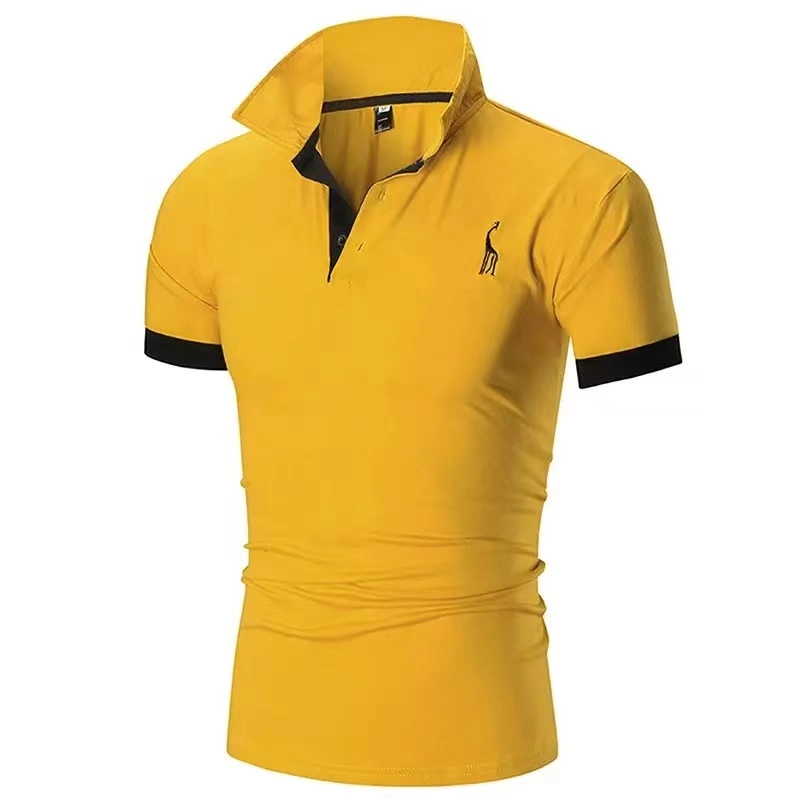 Custom Design Your Own Logo Embroidered Deer Polo Shirts Quick Dry Man Golf Polo T-Shirt Shirts