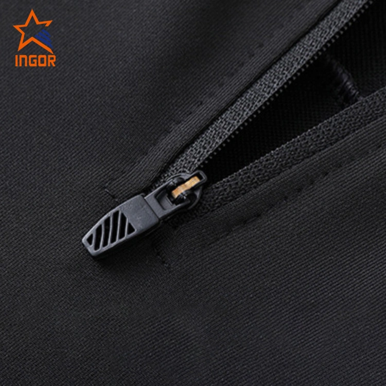 Ingor Sportswear Private Label Activewear Custom Gym Wear Men Quick Drying Men&prime;s Outdoor Sports Stand Collar Long Sleeved Fitness Clothing Polo Shirt