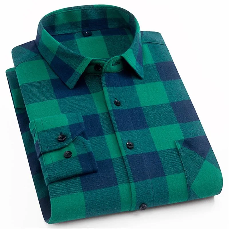 Shirt Factory Custom 100% Cotton Long Sleeve Wholesale Plaid Flannel Shirt Men