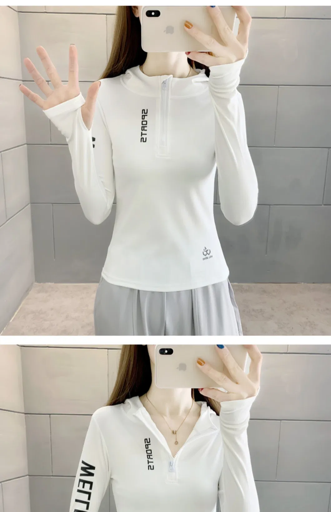 Women&prime;s Tight Yoga Hoodie Outdoor Running Long Sleeve