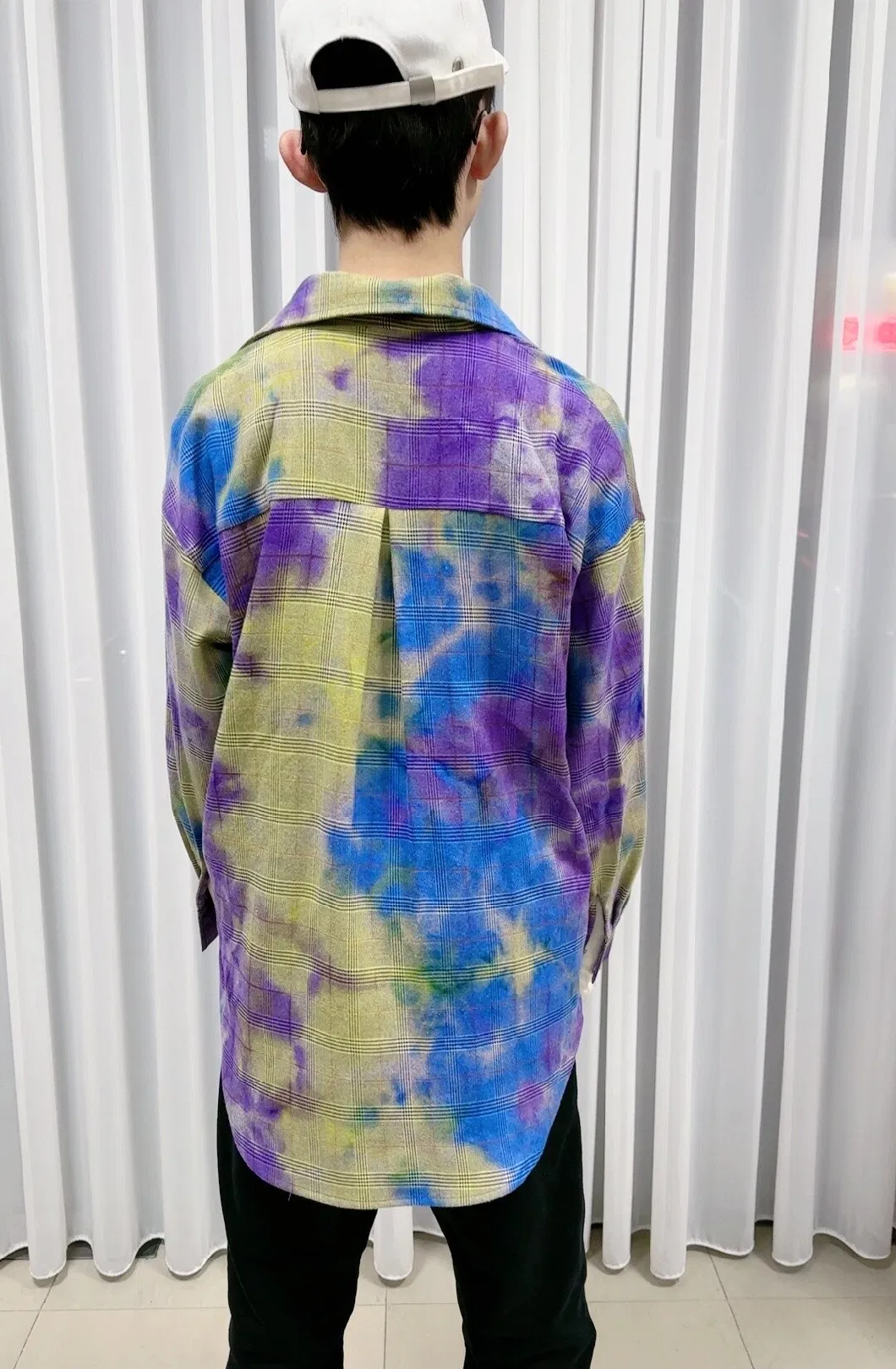 Tie Dyed Long Sleeved Shirt T-Shirt for Men&prime;s Spring and Autumn New American Trend Loose Casual Shirt