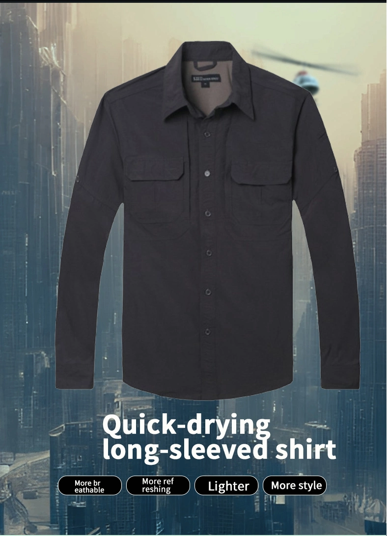 Quick Drying Nylon Men&prime;s Long-Sleeved Shirt