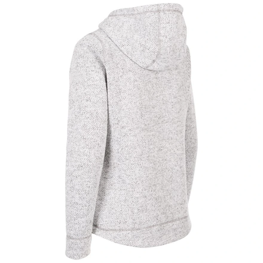 Polyester Grey Women&prime;s Knitted Fleece Hoodie