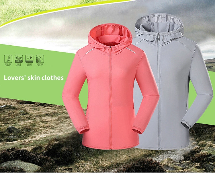 Women Outdoor Skin Clothing Summer Sun-Proof Long Sleeve with Hat Coat Hiking Wear