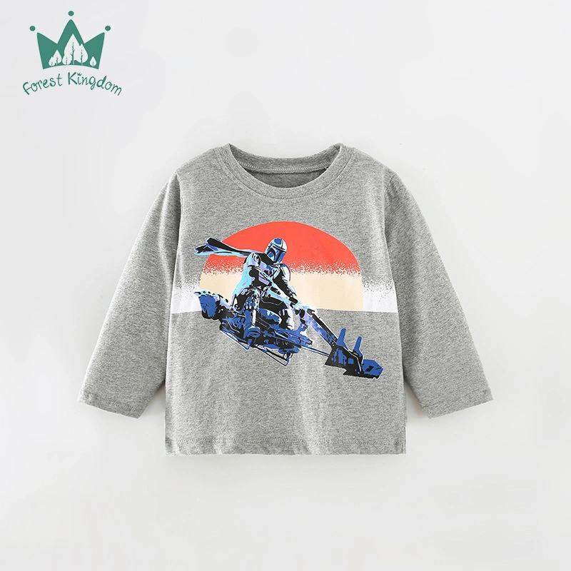 Spring and Autumn Boy Children&prime;s Long-Sleeved T-Shirt Casual Bottoming Shirt