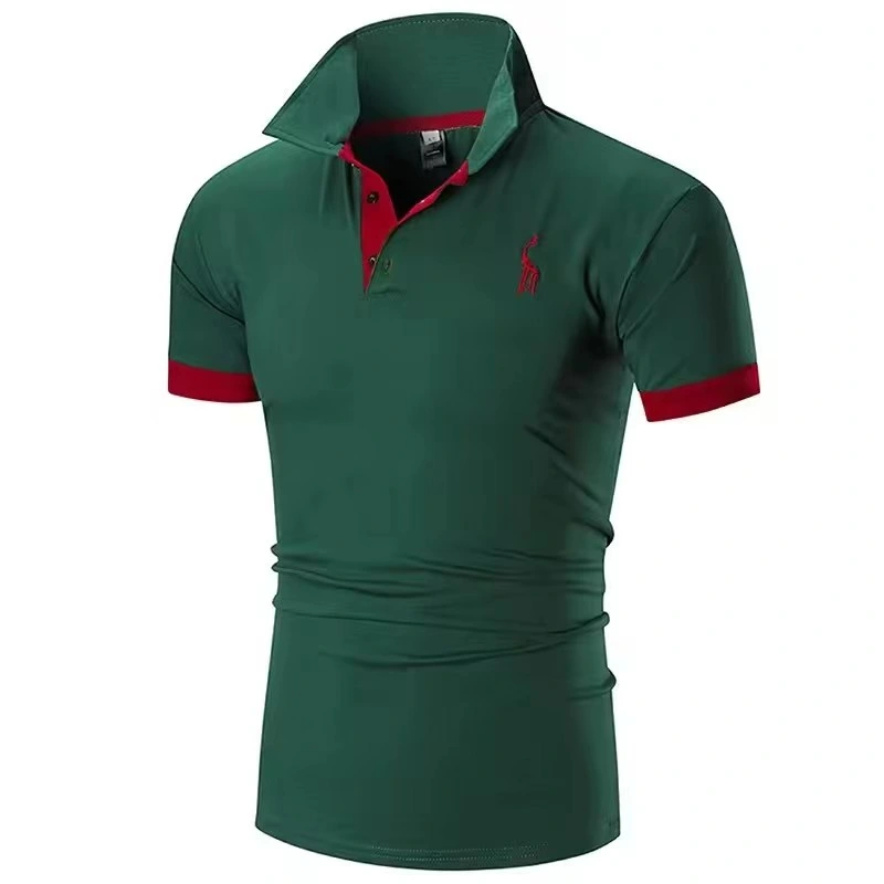 Custom Design Your Own Logo Embroidered Deer Polo Shirts Quick Dry Man Golf Polo T-Shirt Shirts