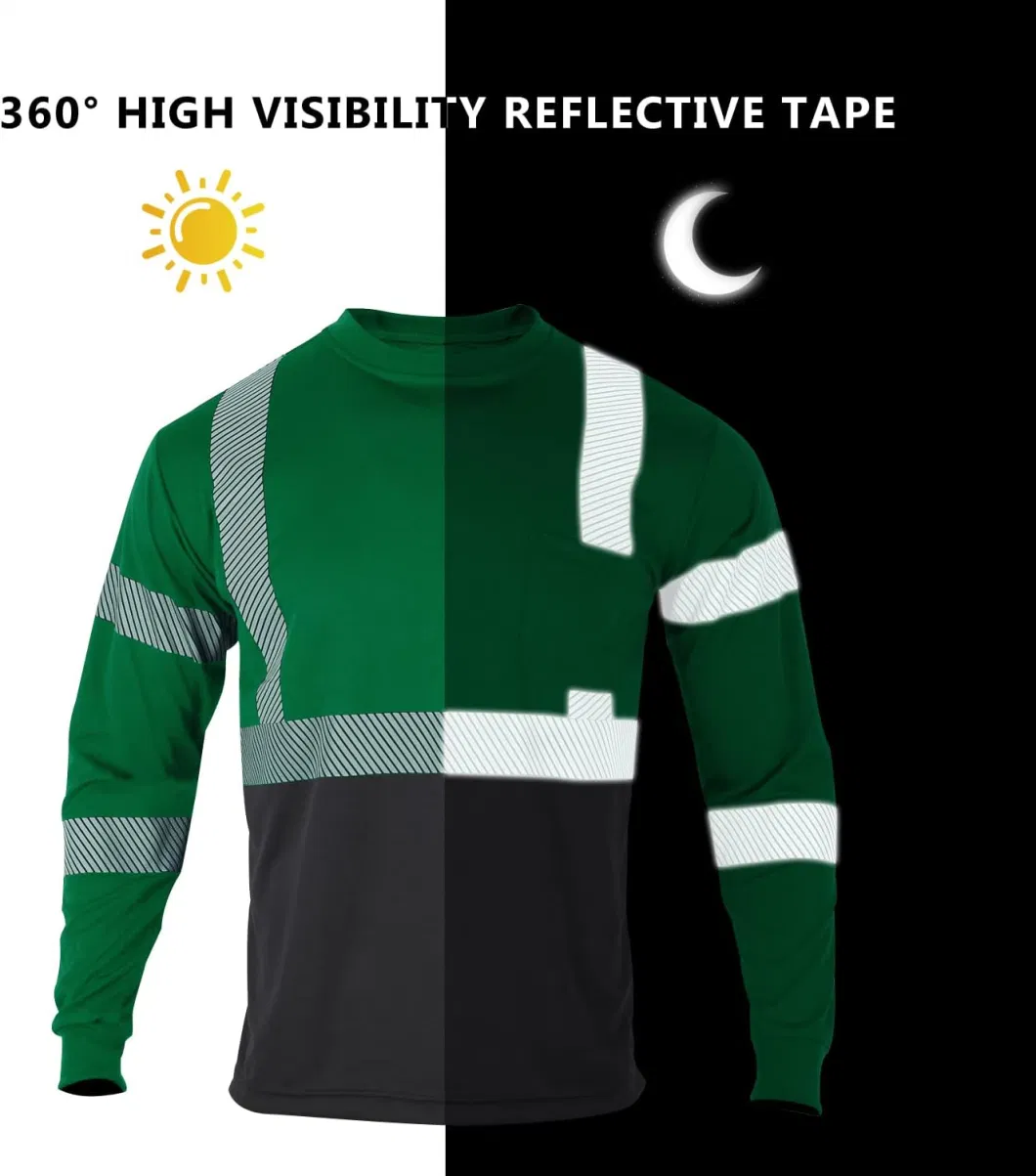 Safety Shirts Reflective Long Sleeve Construction Work Pullover Workwear