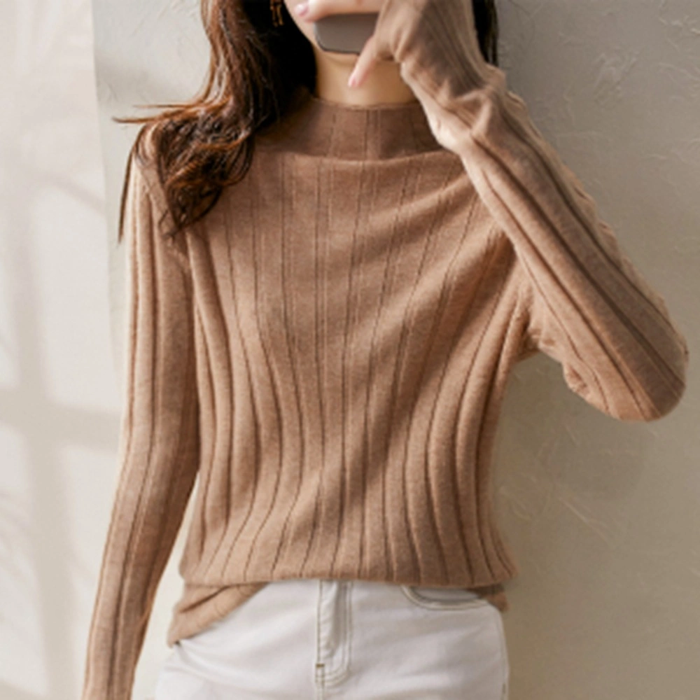 Winter New Comfortable Pullover Base Sweater Japanese Soft Waxy 100 Take Half High Collar Wool Knit