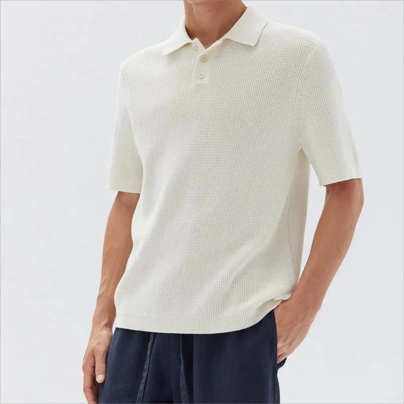 Wholesale Men&prime;s Clothes Summer Short-Sleeved Knitted Polo Shirt Men&prime;s Knit T-Shirt Pullover