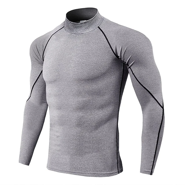 2024 Custom Workout Athletic 5% off Gym Compression Fashion Fitness Shirt Polyester Quick Dry Fitted Long Sleeves Shirts for Men