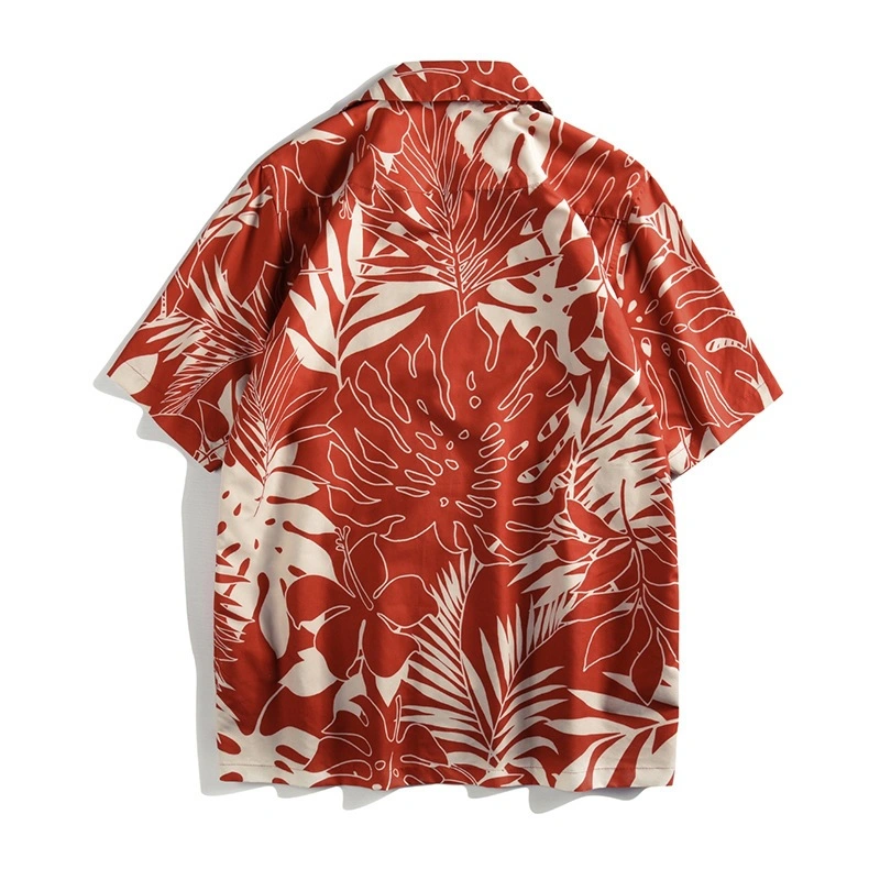 Latest Hawaii Summer Beach Print Aloha Shirts Designs Slim Fit Floral Print Hawaii Shirt Custom Tie Dye Plain Gym Linen Short Sleeve Shirt