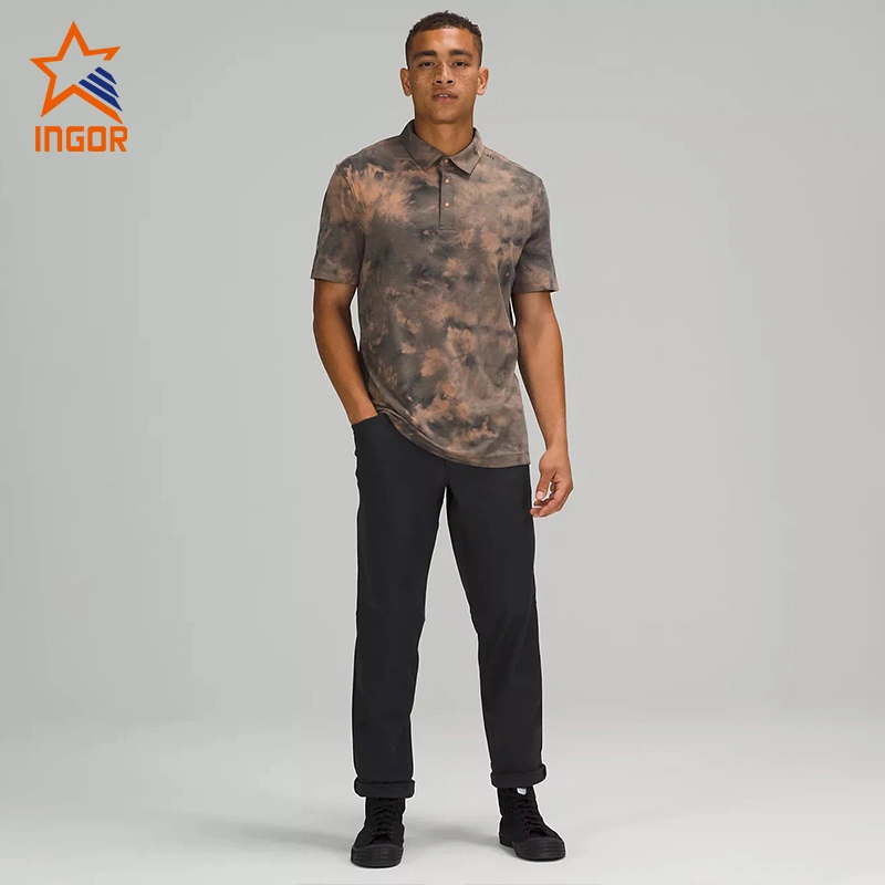 Ingorsports Customized Sports Wear Gym Wear Tie Dye Short Sleeve Men T-Shirts Polo Shirts