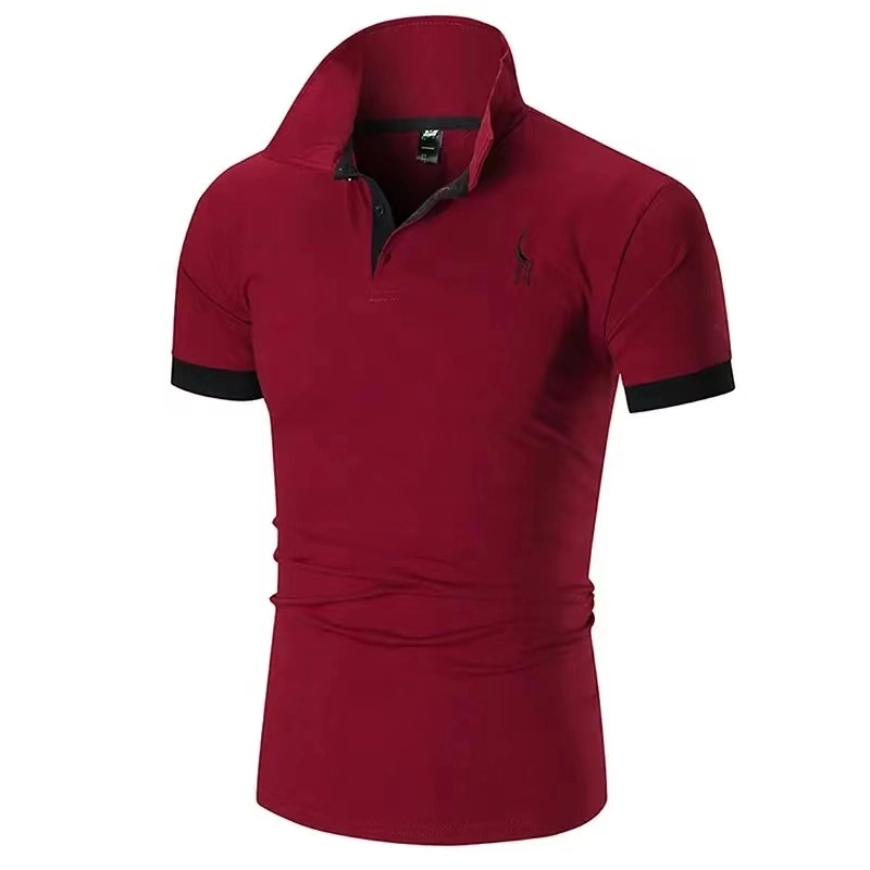 Custom Design Your Own Logo Embroidered Deer Polo Shirts Quick Dry Man Golf Polo T-Shirt Shirts