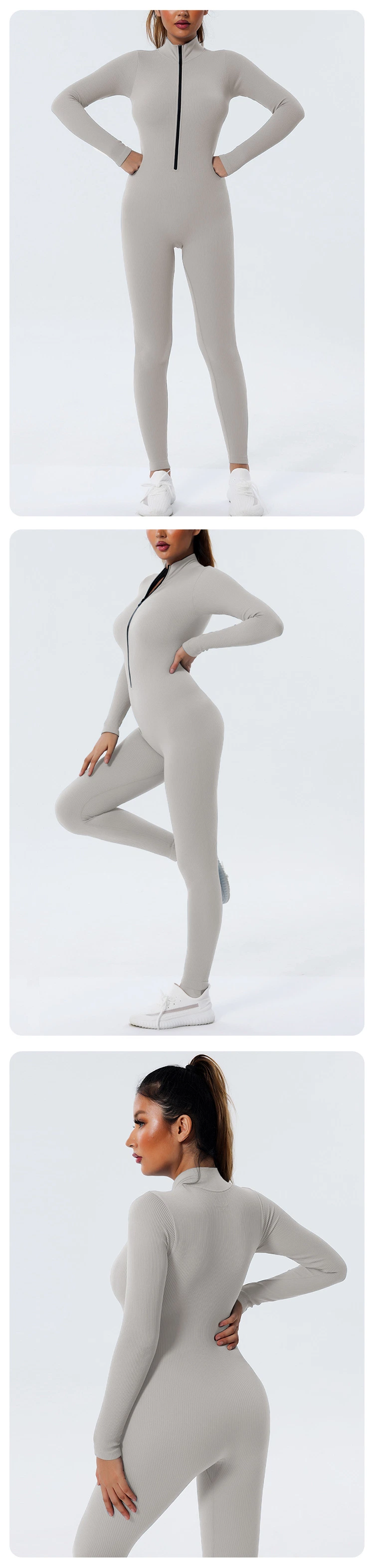 Autumn and Winter Women Quick-Drying Seamless Yoga Wear Long-Sleeved Sports Suit Dance Tight-Fitting Yoga Fitness Suit