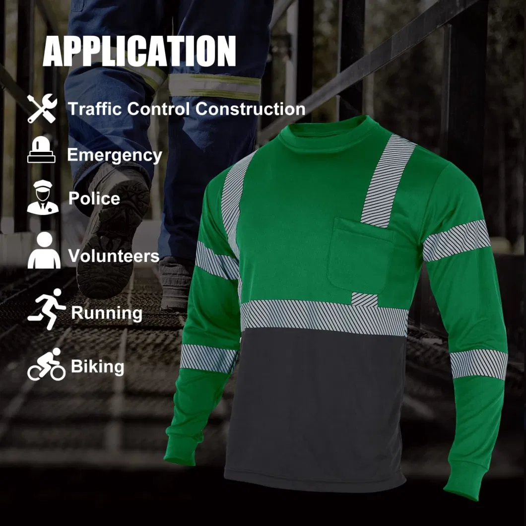 Safety Shirts Reflective Long Sleeve Construction Work Pullover Workwear